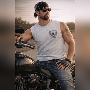 Myrtle Beach South Carolina Vintage 2001 Bike Rally Week Motorcycle Tank Top Lrg